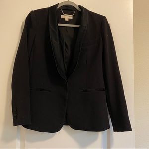 Michael Kors Ponte Blazer with Satin Tuxedo Trim